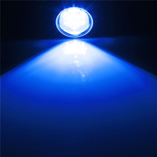 9x3 Watt LEDs – Aluminum Alloy Drain Plug Boat Light, Blue